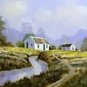 Dennis Clark — Cottages and Stream